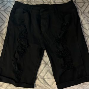 Black capris shorts, Size 14.
